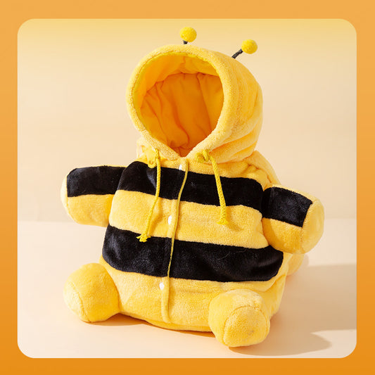 L Size Cute Bee Windproof Insulated Pet Shoulder Bag with Security Buckle - Soft Reversible Flannel Tote for V888-ELOSUNG49002