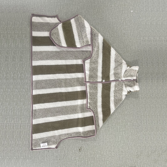 Brown Stripes Super Absorbent Pet Bathrobe with Waist Belt & Neck Snap - Full Coverage Quick-Drying Towel for V888-ELOSUNG49012