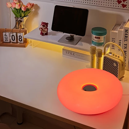 Retro Bauhaus Donut Bedside Lamp - Vibrant Orange Ambient Light and Sconce with Touch Dimming (USB Plug-in) V888-ELOSUNG49024