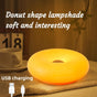 Retro Bauhaus Donut Bedside Lamp - Cordless Vibrant Orange Ambient Light and Sconce with Touch Dimming (USB V888-ELOSUNG49025