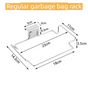 Stainless Steel Over-Cabinet Trash Bag Holder with Curved Ear Hook - Heavy Duty Hanging Waste Bag Support for V888-ELOSUNG49026