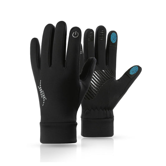Black Windproof Thermal Sports Gloves with Touchscreen Fingertips & Anti-Slip Palm Grip for Running & Cycling V888-ELOSUNG49032
