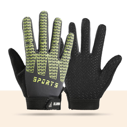 Black and Green Breathable Cycling Gloves for Kids - Non-Slip Silicone Grip, Ice Silk & Shock-Absorbing V888-ELOSUNG49049