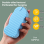 3PCS Blue Nordic Style 3D Fish Scale Exfoliating Sponge - High Elasticity Body Scrubber for Painless Deep V888-ELOSUNG49062