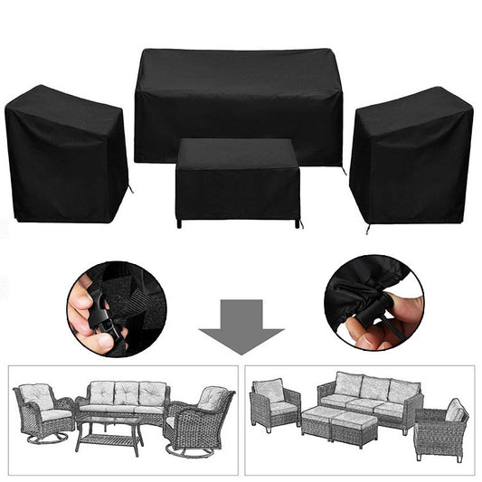 4PCS Large Outdoor Dustproof Furniture Cover Set with Zippered Bag (L Size) - Waterproof and UV-Resistant V888-ELOSUNG49067