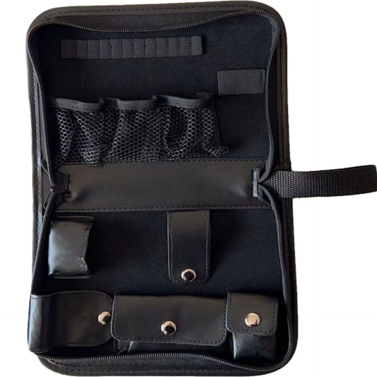 Black Premium PU Leather Golf Accessory Organizer - Professional Golf Tool Kit Empty Pouch V888-ELOSUNG49069
