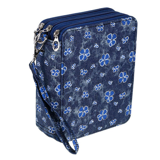 Portable 78-Slot Oxford Cloth Colored Pencil Zipper Case - Large Capacity Sketching & Drawing Stationery V888-ELOSUNG49071