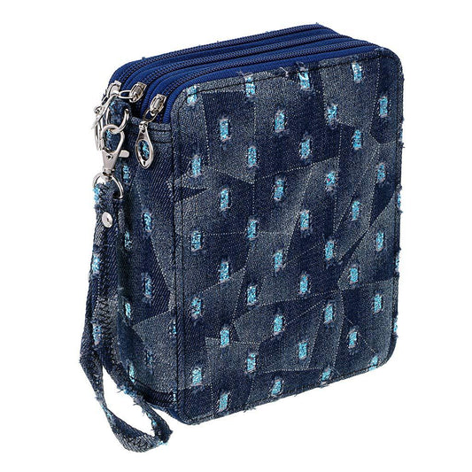 Portable 78-Slot Oxford Cloth Colored Pencil Zipper Case - Large Capacity Sketching & Drawing Stationery V888-ELOSUNG49072