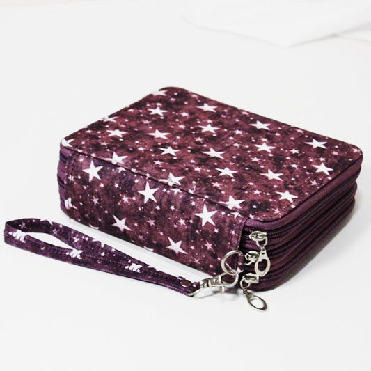 Portable 78-Slot Oxford Cloth Colored Pencil Zipper Case - Large Capacity Sketching & Drawing Stationery V888-ELOSUNG49073
