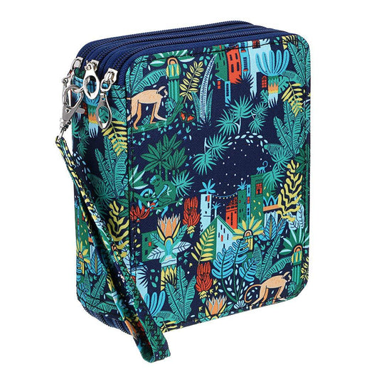 Portable 78-Slot Oxford Cloth Colored Pencil Zipper Case - Large Capacity Sketching & Drawing Stationery V888-ELOSUNG49075