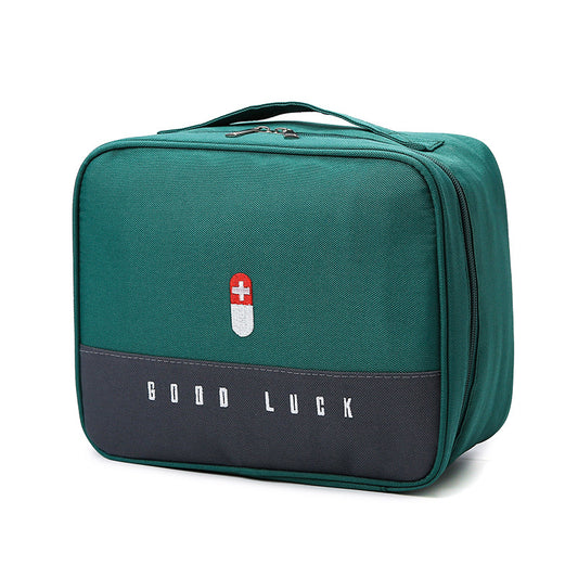 Green Large Capacity Empty First Aid Kit 25 x 14 x 20 CM - Durable Oxford Cloth Emergency Medical Storage Bag V888-ELOSUNG49079