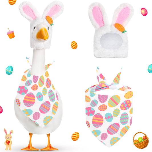 Vibrant Easter Porch Goose Outfit Set - Spring Festive Rabbit Costume for 23-Inch Garden Goose V888-ELOSUNG49080