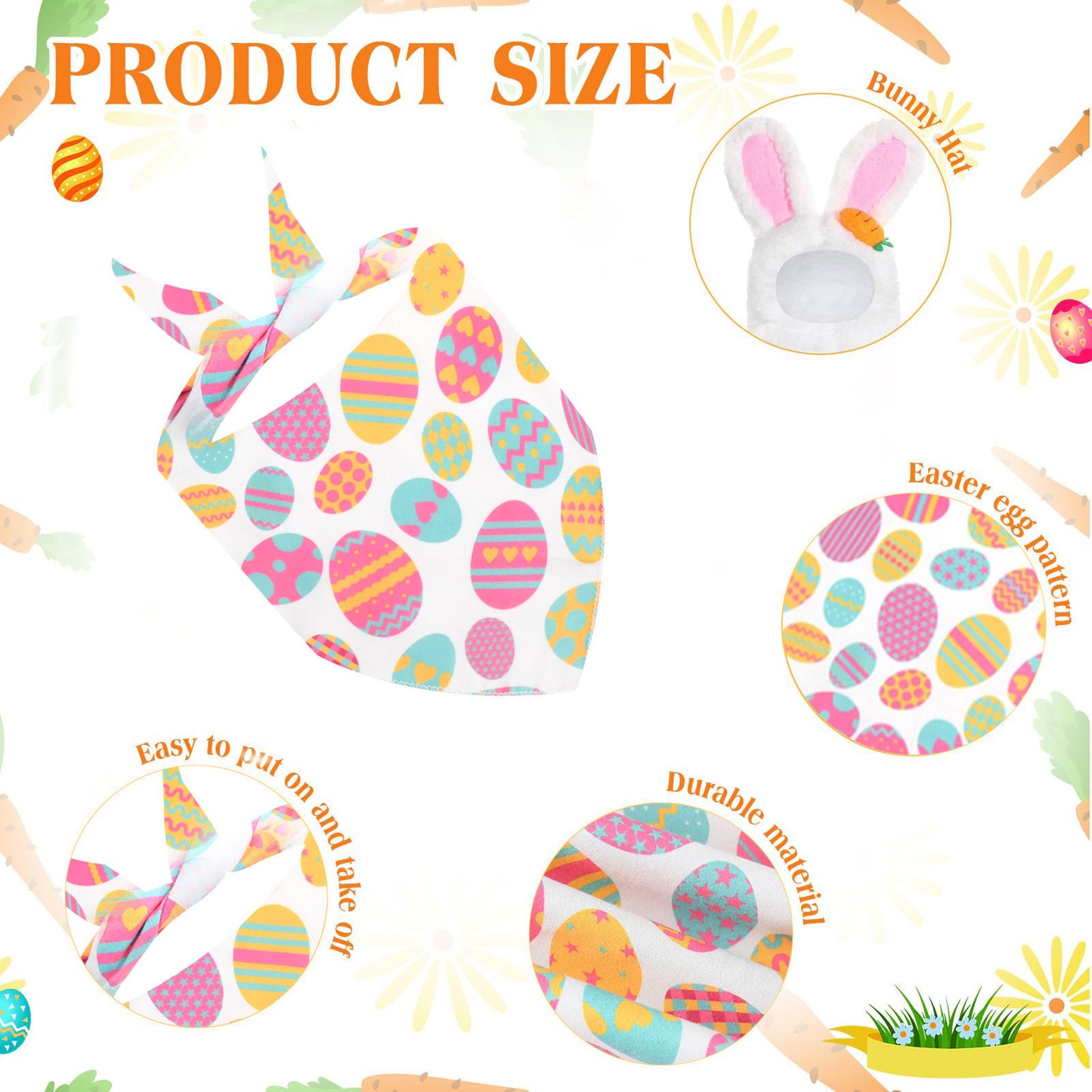 Vibrant Easter Porch Goose Outfit Set - Spring Festive Rabbit Costume for 23-Inch Garden Goose V888-ELOSUNG49080