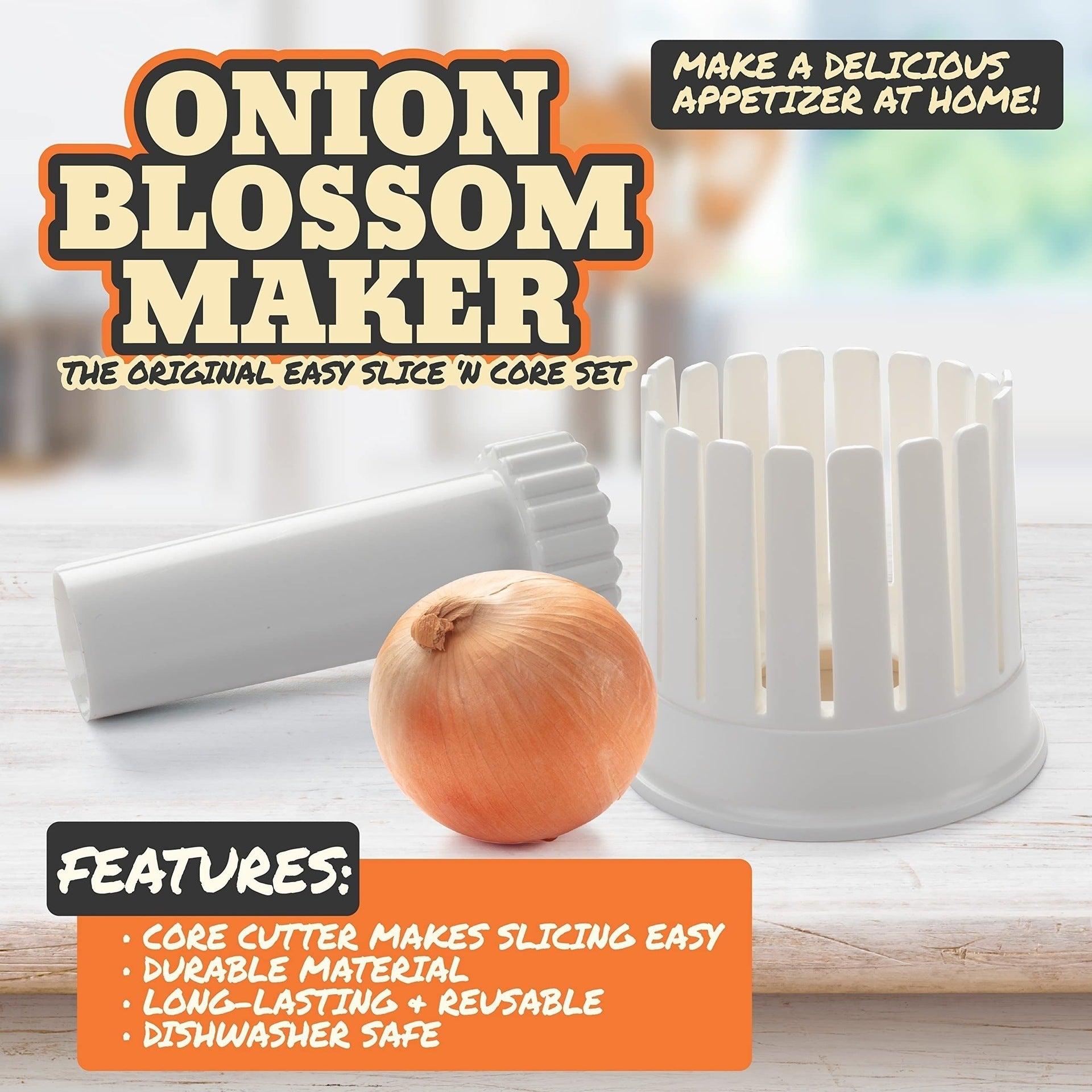 Fried Blooming Onion Maker - Professional Onion Flower Slicer & Cutter, Kitchen Vegetable Garnishing Tool V888-ELOSUNG49090