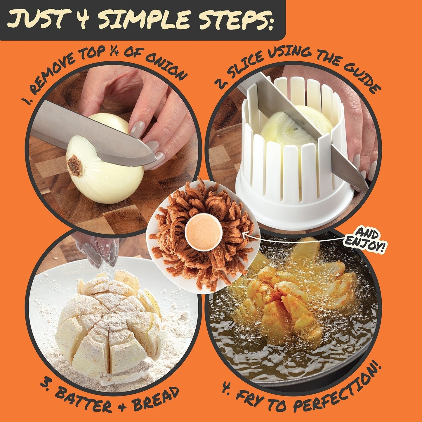 Fried Blooming Onion Maker - Professional Onion Flower Slicer & Cutter, Kitchen Vegetable Garnishing Tool V888-ELOSUNG49090