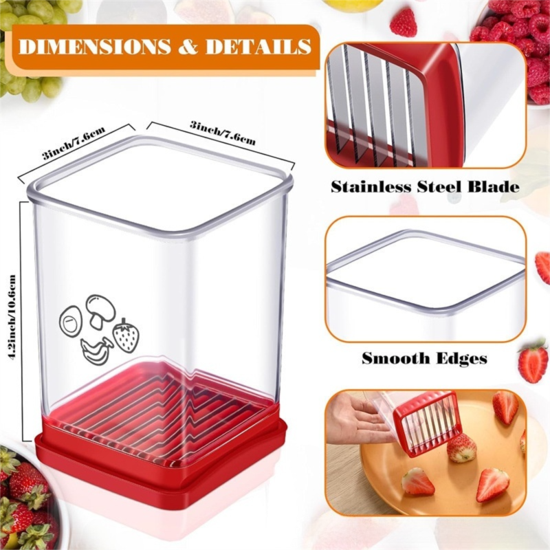 Handheld Fruit & Vegetable Speed Precision Slicer Integrated Safety Push Plate - Kitchen Stainless Steel V888-ELOSUNG49091