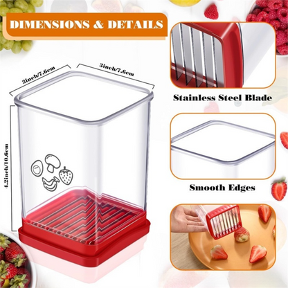 Handheld Fruit & Vegetable Speed Precision Slicer Integrated Safety Push Plate - Kitchen Stainless Steel V888-ELOSUNG49091