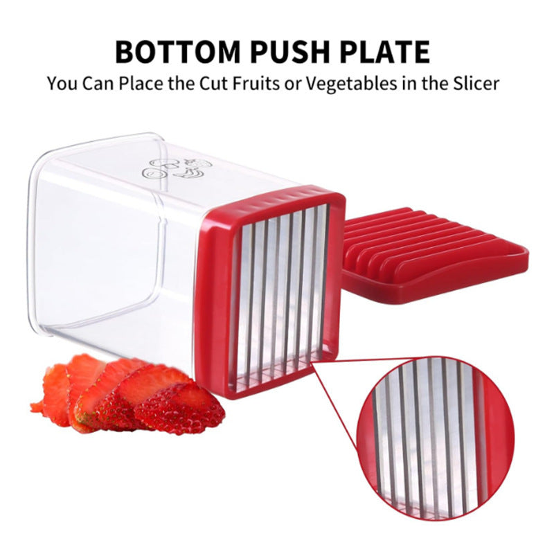 Handheld Fruit & Vegetable Speed Precision Slicer Integrated Safety Push Plate - Kitchen Stainless Steel V888-ELOSUNG49091