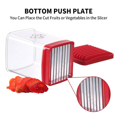 Handheld Fruit & Vegetable Speed Precision Slicer Integrated Safety Push Plate - Kitchen Stainless Steel V888-ELOSUNG49091