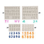 4-Pack Grey Alphabet & Numbers Silicone Fondant Molds - Heat Resistant Cake Decoration & Resin Crafting Tools V888-ELOSUNG49096