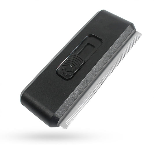 2-in-1 Black Self-Cleaning Pet Grooming Comb - Multi-Functional Stainless Steel Fur Remover for Pets, V888-ELOSUNG49127