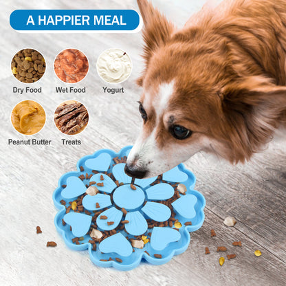 Yellow 4-in-1 Textured Silicone Pet Lick Mat & Slow Feeder - Anti-Anxiety Calming Pad with Back Suction Cups V888-ELOSUNG49154
