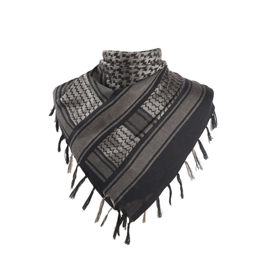 Black and Gold 110x110CM Military Shemagh Cotton Tactical Desert Scarf - Versatile Protective Face Mask and V888-ELOSUNG49160