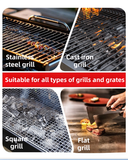 3-in-1 Black Cordless Electric Grill Cleaner Built-in LED & USB Charging - Waterproof High Power BBQ Cleaning V888-ELOSUNG49177