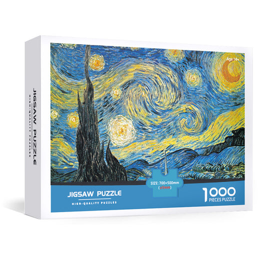 1000-Piece Large Jigsaw Puzzles with 70x50CM Display (Starry Sky Theme) - 6 LetterAlphabetical Zone V888-ELOSUNG49204