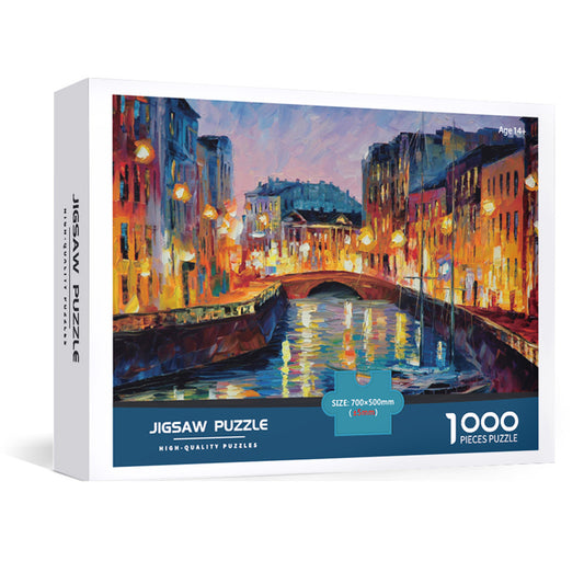 1000-Piece Large Jigsaw Puzzles with 70x50CM Display (Venice Theme) - 6 LetterAlphabetical Zone Partitioning, V888-ELOSUNG49207