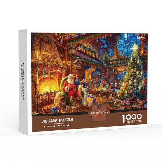 1000-Piece Large Jigsaw Puzzles with 70x50CM Display (Santa Claus Theme) - 6 LetterAlphabetical Zone V888-ELOSUNG49210