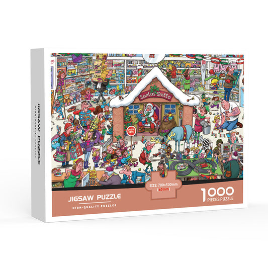 1000-Piece Large Jigsaw Puzzles with 70x50CM Display (Christmas Store Theme) - 6 LetterAlphabetical Zone V888-ELOSUNG49211