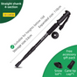 53-110 CM Black Ultralight Telescopic Aluminum Trekking Pole (4-Section Straight Handle) - Professional & V888-ELOSUNG49216