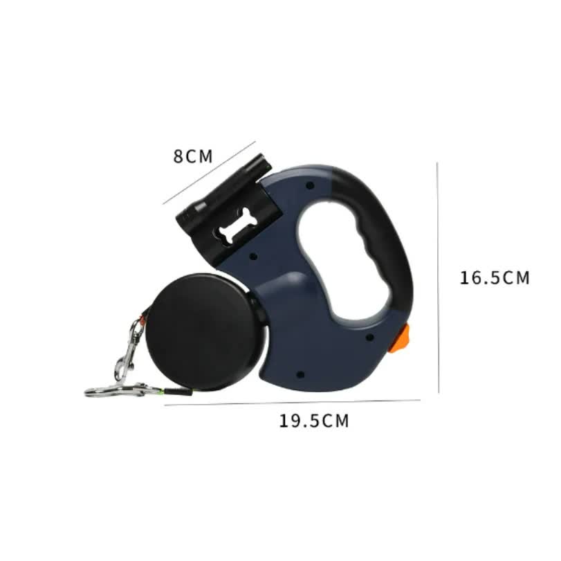 Red One-to-Two Retractable Dog Leash with One-Click Safety Lock & Night Light - 3M Tangle-Free 360 degrees V888-ELOSUNG49224