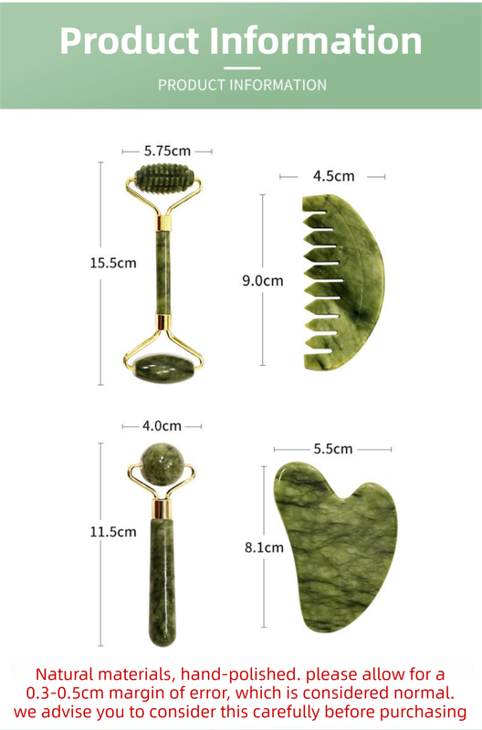 4-in-1 Natural Xiuyan Jade Facial Roller and Gua Sha Set for Face and Body Massage V888-ELOSUNG49237