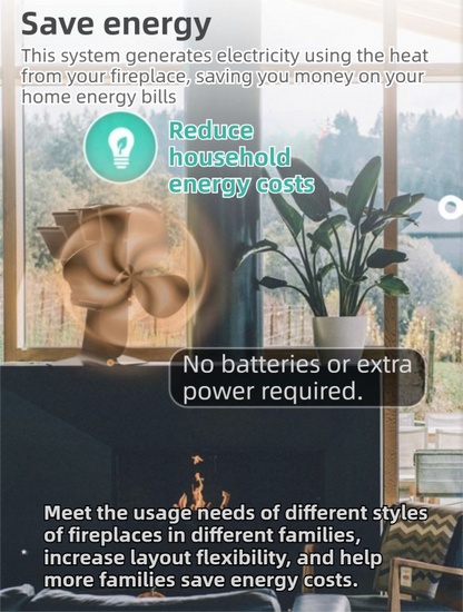 Mini Heat-Powered Fireplace Fan - Eco-Friendly and Self-Powered Silent Thermal Air Circulation Fan for Home V888-ELOSUNG49255
