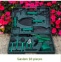 10-Piece Green Professional Garden Tool Set with Carrying Case - Ergonomic Gardening Kit for Digging, Weeding V888-ELOSUNG49256