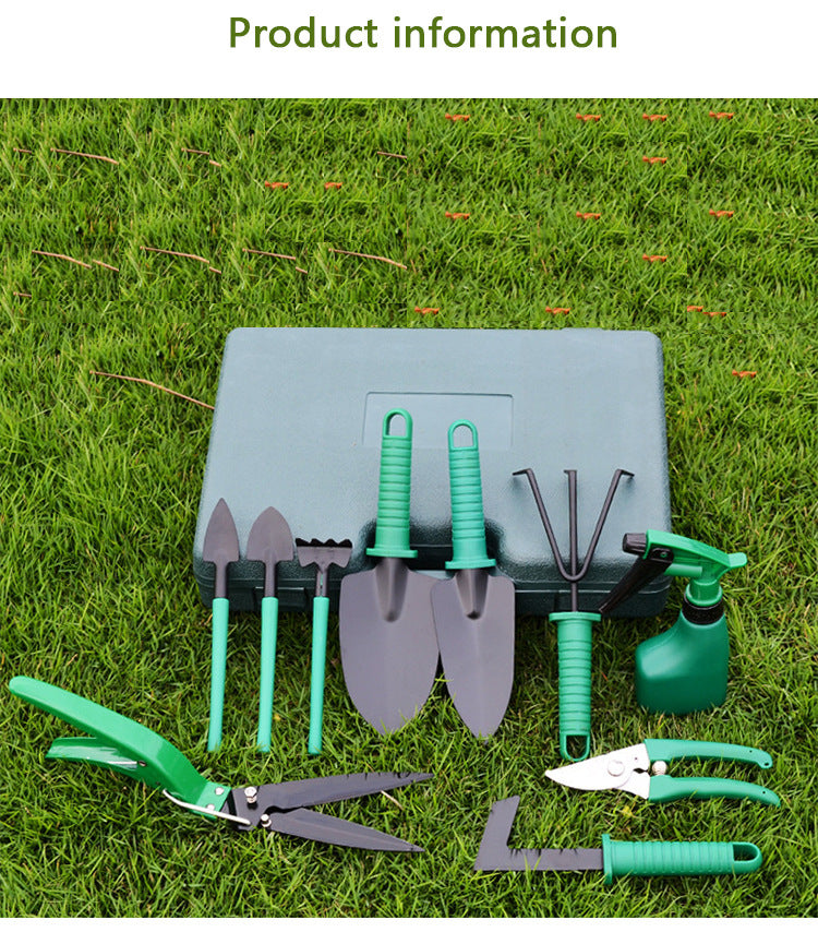 10-Piece Green Professional Garden Tool Set with Carrying Case - Ergonomic Gardening Kit for Digging, Weeding V888-ELOSUNG49256