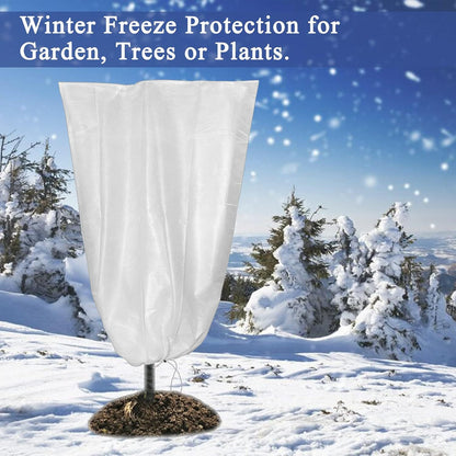 4-Pack Winter Plant Cold Protection Covers with Zipper & Drawstring - Thickened Frost Thermal Blankets and UV V888-ELOSUNG49259