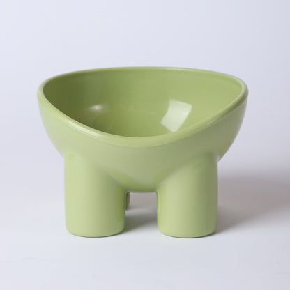 2-Pack Macaron Green Elevated Pet Bowls with Anti-Tip 4-Leg Base - Ergonomic Tilted Neck Protection Cat Food V888-ELOSUNG49264