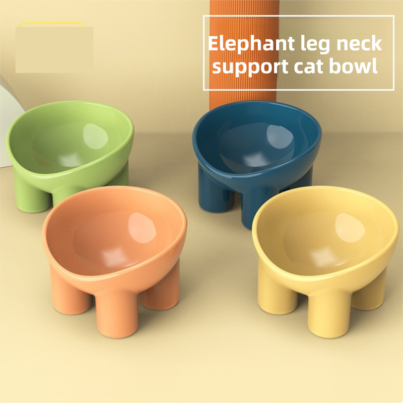 2-Pack Macaron Pink Elevated Pet Bowls with Anti-Tip 4-Leg Base - Ergonomic Tilted Neck Protection Cat Food & V888-ELOSUNG49265