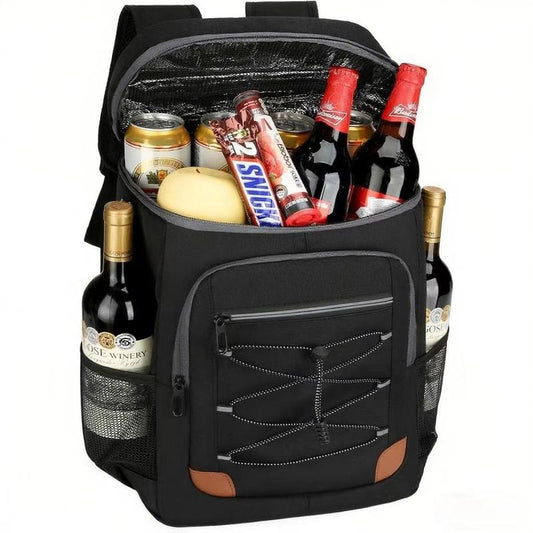 Black 5.55 Gallons Large Insulated Picnic Backpack with Multi Pockets & Leak-Proof Interior - Multifunctional V888-ELOSUNG49295