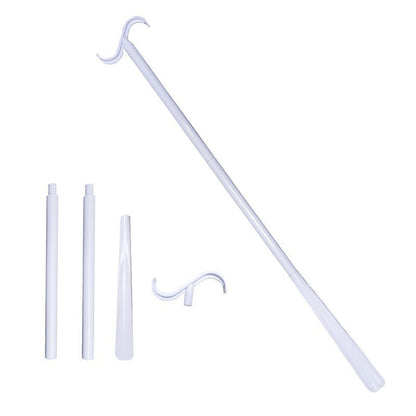 2-Pack White Portable Dressing Aid Stick & Long-Handled Shoe Horn (3-Section Detachable) - Adjustable V888-ELOSUNG49306