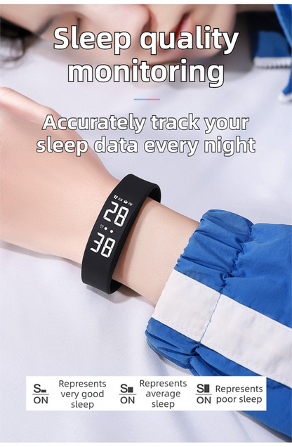 White Silent Vibration Alarm Smart Silicone Wristband with 3-Alarm Settings - Discreet Wake-Up Device for V888-ELOSUNG49309
