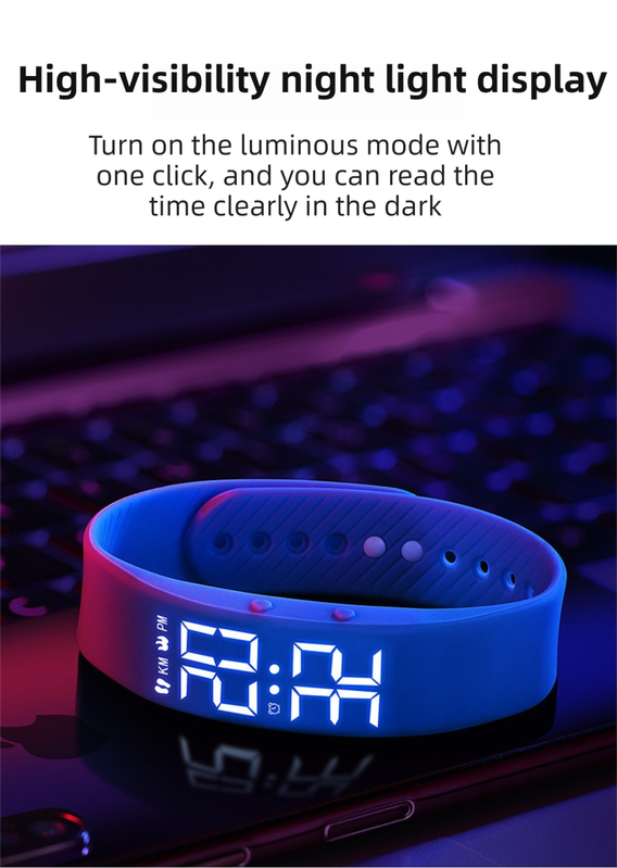 White Silent Vibration Alarm Smart Silicone Wristband with 3-Alarm Settings - Discreet Wake-Up Device for V888-ELOSUNG49309