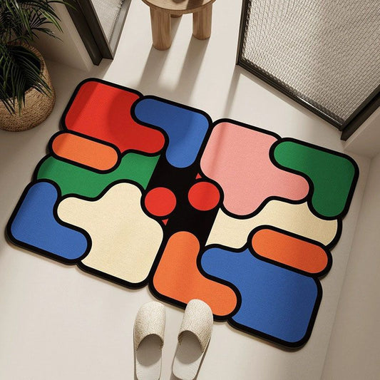 Ultra-Absorbent Instant Dry Diatom Mud Bathroom Mat (40 x 60 CM) - Puzzle Decor Anti-Slip Rubber Rug for V888-ELOSUNG49349