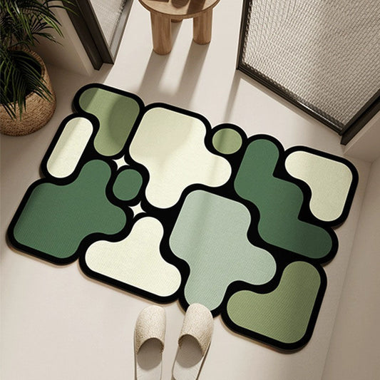 Ultra-Absorbent Instant Dry Diatom Mud Bathroom Mat (50 x 80 CM) - Puzzle Decor Anti-Slip Rubber Rug for V888-ELOSUNG49352