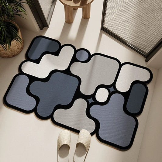 Ultra-Absorbent Instant Dry Diatom Mud Bathroom Mat (40 x 60 CM) - Puzzle Decor Anti-Slip Rubber Rug for V888-ELOSUNG49355