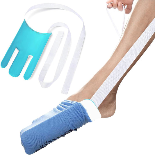 Independent Living Three-Finger Sock Aid with Long Cords- Easy-On Sock Mobility Aid for Seniors & Limited V888-ELOSUNG49357