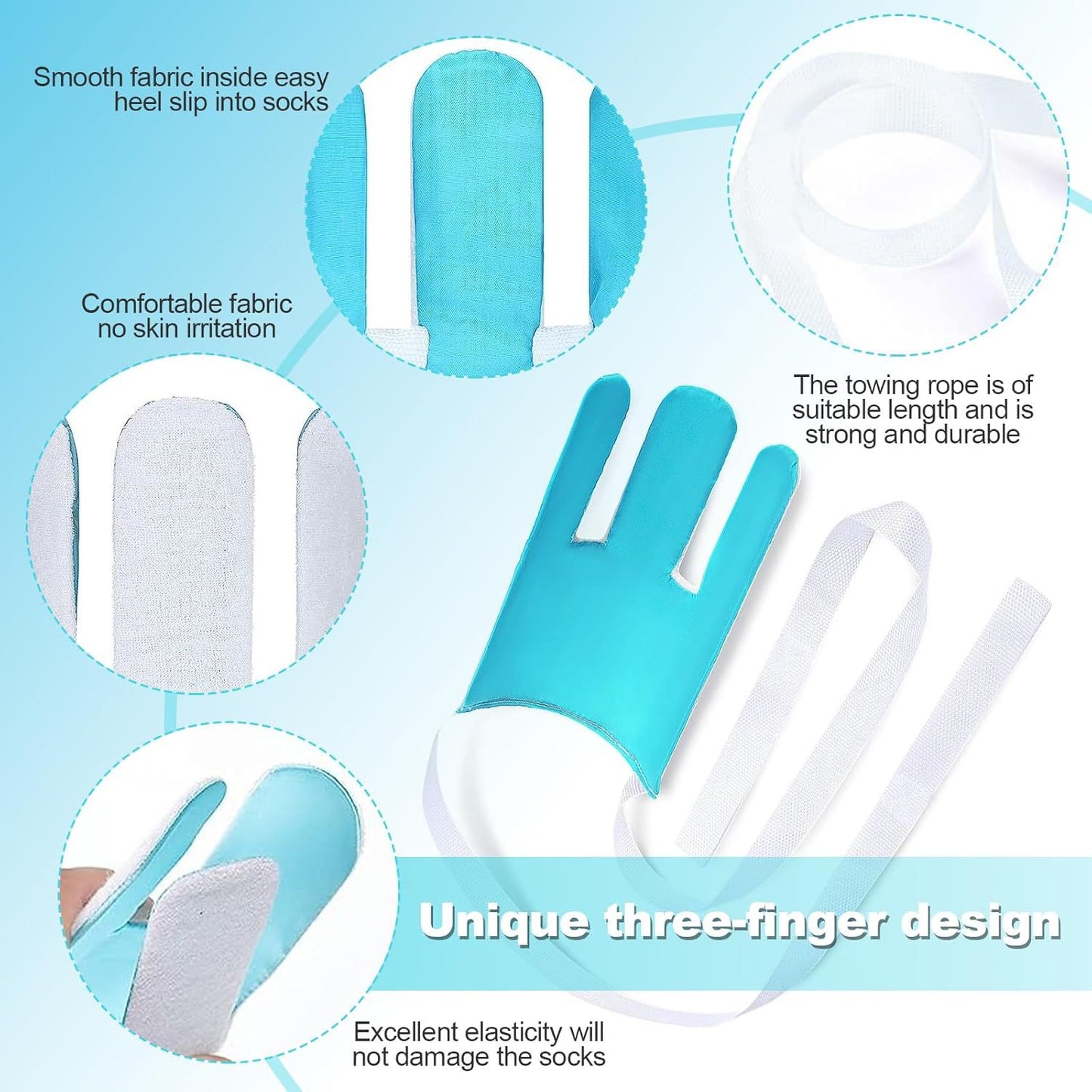 Portable Complete Independent Living Mobility Kit - No-Bend Three Finger Sock Aid & Black Extendable 3-in-1 V888-ELOSUNG49384